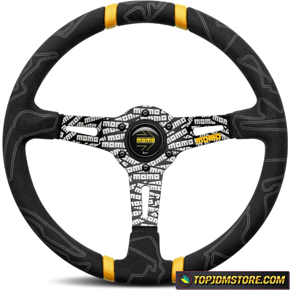 MOMO Ultra Steering Wheel Deep Dish Suede Black 350mm 14