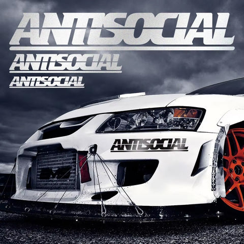 ANTISOCIAL Car Windshield Sticker Decal