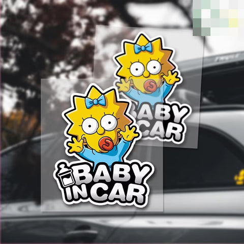 Cartoon Baby in Car Sticker Decal