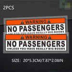 Warning No Passengers Car Sticker Decal