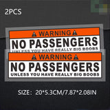 Warning No Passengers Car Sticker Decal