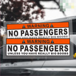 Warning No Passengers Car Sticker Decal